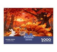 Puzzle Renard à Neuf Queues 1000 Pièces pour Adultes Et Enfants, Jeu De Société Convivial, Casse-tête Feuille d'automne Bois, DéCoration, Cadeau Famille 70x50cm/1000pcs