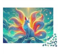 Puzzle Renard à Neuf Queues-Renard Mythique des Océans-1000 Pièces-Carton Épais de Qualité Supérieure-Encadrer-Loisirs Calmes et Passionnés-Niveau Avancé-38x26cm