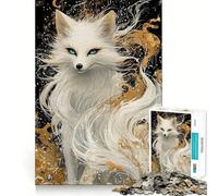 Puzzle Renard Blanc à Fourrure Dorée 1000 Pièces Jeu de Construction Focus Assemblage Parfait Activité Récompenseuse pour Les Jours de Pluie (38x26cm)