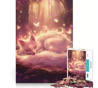 Puzzle Renard Blanc Mystique pour Adolescents 1000 Pièces Jeu de Logique Fine, Doux et Détendu Bords Nets Cadeau Premium (50x75cm)