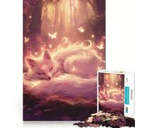Puzzle Renard Blanc Mystique pour Adolescents 1000 Pièces Jeu de Réflexion Loisirs Amusant Découpe de Qualité Supérieure Cadeau Bienveillant (38x52cm)
