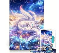 Puzzle Renard Blanc Mystique pour Adolescents 1000 Pièces Think Toy Apaisant et Amusant Art aux Découpes Épurées Collection (38x26cm)