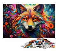 Puzzle Renard coloré 1000 pièces pour Adultes Puzzle en Papier Amusant Cadeau Amusant 1000 pièces (38 x 26 cm)