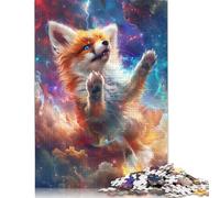 Puzzle Renard dans la Galaxie, Puzzle rectangulaire en Papier à emboîtement précis pour garçon ou Fille, Cadeaux de Noël, 1000 pièces (75 x 50 cm)