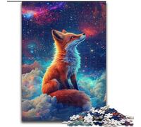 Puzzle Renard dans Les Nuages 1000 pièces pour Adultes, Jeux éducatifs, Jouets à Faire soi-même avec Affiche et fiche de Questions Assorties (14 Ans et Plus) (26x38cm)