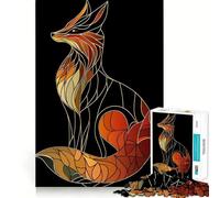 Puzzle Renard en vitrail pour Adolescents, 1000 pièces, Jeu d'entraînement cérébral, Image Simple et Amusante à Assembler, Cadeau précieux 38x26cm
