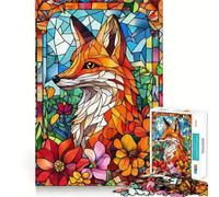 Puzzle Renard en vitrail pour Adolescents, 1000 pièces, Jouet Intelligent et apaisant, découpe Facile, 38x52cm