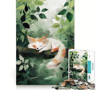 Puzzle Renard endormi dans la forêt 1000 pièces pour Adolescents, activité de réflexion à Faire à la Maison, Bords précis, Cadeau Festif 50x75cm