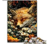 Puzzle Renard endormi dans Les Fleurs pour Adolescents, 1000 pièces, Jeux Amusants, décoration Murale, Cadeaux d'anniversaire et de Noël Uniques (50x75cm)