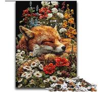 Puzzle Renard endormi dans Les Fleurs pour Adolescents, 2000 pièces, Jeu Familial Anti-Stress, défi Difficile, Superbes Cadeaux et Jouets (70x100cm)