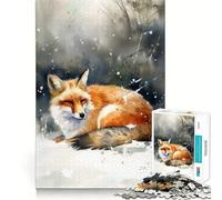 Puzzle Renard Endormi pour Adultes 1000 Pièces Renforce la mémoire Apaisant Amusant Bords de Qualité Joli Cadeau 38x52cm