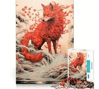 Puzzle Renard Fantaisie Rouge pour Adultes 1000 Pièces Jeu de Réflexion Passe-Temps Calme Assemblage d'image Joli Cadeau (38x52cm)