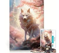 Puzzle Renard Kitsune Blanc pour Adolescents 1000 Pièces Stimule l'esprit Amusant Découpe Nette Pièces Robustes Activité de Réunion Réconfortante (50x75cm)