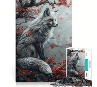 Puzzle Renard Kitsune Mystique pour Adolescents 1000 Pièces Jeu de Logique Fine Doux et Détendu Bords Nets Cadeau Premium (50x75cm)