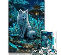 Puzzle Renard Mystérieux pour Adolescents 1000 pièces, Assemblage de Motifs, activités Amusantes à la Maison, Cadeau d'anniversaire, Cadeaux de Voyage (75x50cm)