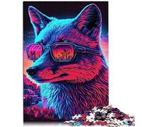 Puzzle Renard néon pour Adultes, 1000 pièces, Puzzle en Bois, Jouet éducatif intellectuel décompressant, 50x75cm
