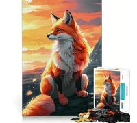 Puzzle Renard Orange 1000 Pièces pour Adultes Jeu Cognitif et de Lien Motif à Assembler Cadeau de Noël (50x75cm)