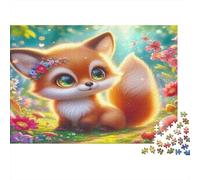 Puzzle Renard Orange 1000pcs 70x50cm Papier Recy dultes Lueur Jardin Défi Impossible Pensée Cérébrale Activité Maison Cadeau