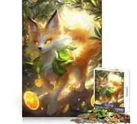 Puzzle Renard Orange aux Yeux Brillants 1000 Pièces pour Adolescents Jeu Intelligent Moment à Assembler en Famille Motif Cadeau du Père Noël (50x75cm)