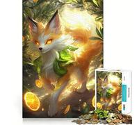 Puzzle Renard Orange aux Yeux Brillants 1000 Pièces pour Adolescents Jeu Intelligent Moment à Assembler en Famille Motif Cadeau du Père Noël (50x75cm)
