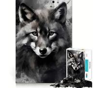 Puzzle Renard Peint à l'Aquarelle pour Adultes 1000 Pièces Jeu de Mémoire Solide Assemblage Sécurisé Jeu de Connexions Significatif (38x26cm)