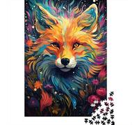 Puzzle Renard Peinture Couleur Anti-Stress Puzzle 100% Carton Recyclé pour Adultes Enfants Cadeau Unique 1000 pièces (75x50cm)