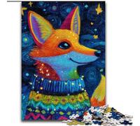 Puzzle Renard Portant Un Foulard pour Adultes 1000 pièces, Un défi Difficile à Offrir à Toute la Famille (26x38cm)