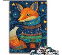 Puzzle Renard Portant Un Foulard pour Adultes 2000 pièces, Jouet éducatif Anti-Stress, idéal comme Cadeau pour Toute la Famille (70x100cm)