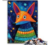 Puzzle Renard Portant Une écharpe 1000 pièces pour Adultes et Adolescents, Jouets éducatifs et éducatifs, Jeux familiaux avec Affiche et fiche de Questions-réponses (26x38cm)