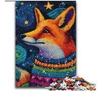 Puzzle Renard Portant Une écharpe, 2000 pièces, pour Adolescents, Jeux Amusants, décoration Murale, Cadeaux d'anniversaire et de Noël Uniques 70x100cm