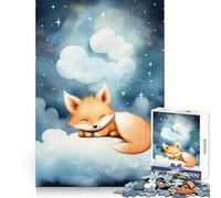 Puzzle Renard Roux Bébé pour Adolescents 1000 Pièces Développe la Mémoire Facile à Utiliser Plaisir Bords Nets Cadeau Sensuel (38x52cm)