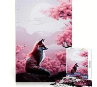 Puzzle Renard Roux sous Sakura pour Adultes 1000 Pièces Jeu Intelligent et Calme Motif Assembler (38x26cm)