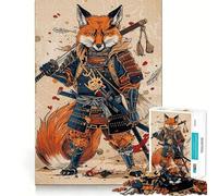 Puzzle Renard Samouraï 1000 Pièces pour Adultes Jeu Intellectuel et Apaisant Découpe Précise Cadeau de Noël (50x75cm)