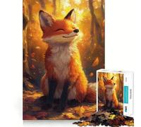 Puzzle Renard Souriant pour Adolescents 1000 Pièces Activité Détente à Domicile Bords Parfaits Cadeau Festif 38x26cm