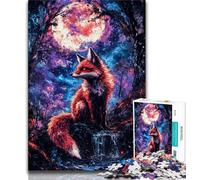 Puzzle Renard sous la Lune 1000 pièces pour Adultes et Adolescents, Jouet éducatif et éducatif, idéal comme Cadeau pour Toute la Famille 38x26cm