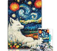 Puzzle Renard sous Le Ciel Nocturne 1000 pièces pour Adultes et Adolescents, Jouet éducatif et décompressant, Cadeau du Père Noël Secret 38x26cm