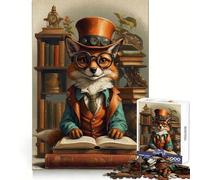 Puzzle Renard Steampunk Book Smart 1000 Pièces pour Adultes Défi Intelligent Évasion Paisible Verrouillage Fin (38x26cm)