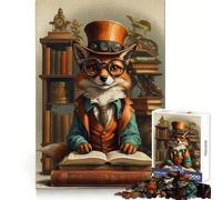 Puzzle Renard Steampunk Book Smart pour Adultes, 1000 pièces, Exercice Mental, Passe-Temps Confortable, Cadeau Festif (50x75cm)