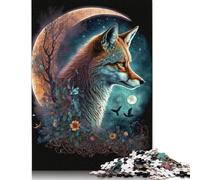 Puzzle Renard sur la Lune, Stimulant et Stimulant, en Carton 100% recyclé, pour Adultes et Enfants, Cadeaux de Noël, 1 000 pièces (75 x 50 cm)
