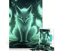 Puzzle Renard Vert Mystique pour Adultes, 1000 Pièces, Jeu de Réflexion, Loisirs d'Intérieur, Découpe de Précision, Cadeau de Fêtes (38x52cm)