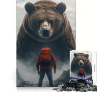 Puzzle Rencontre avec l'ours 1000 Pièces pour Adolescents Développement de la Capacité Analytique et de la Conscience Loisirs Assemblage Solide Cadeau de Vacances (38x26cm)