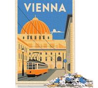 Puzzle représentant Une Affiche de la Ville de Vienne, 500 pièces, en Bois, pour Adultes et familles (52 x 38 cm).