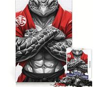 Puzzle Reptile Samouraï pour Adolescents 1000 pièces, Jouet Anti-Stress Intelligent, Bords tranchants, Cadeau d'anniversaire (38x26cm)