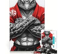 Puzzle Reptile Samouraï pour Adolescents 1000 pièces, Jouet Anti-Stress Intelligent, Bords tranchants, Cadeau d'anniversaire (38x26cm)
