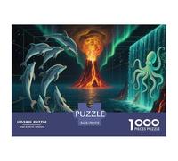 Puzzle Requin 1000 Pièces en Carton pour Adultes Enfants Jeu Éducatif Jeu De Défi Casse-tête Cadeau Original Décoration Intérieure 70x50cm/1000pcs