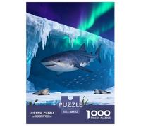 Puzzle Requin 1000 Pièces pour Adultes Et Enfants, Défiant Et Stimulant, Puzzles Glacier Aurora, DéCoration, Cadeau Adulte 52x38cm/1000pcs