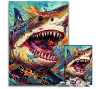 Puzzle Requin 1000 pièces, Puzzle Difficile pour Adultes et Adolescents, soirée de Jeux en Famille, idée Cadeau stimulante pour Le Cerveau 26x38cm / 10,23x14,96 Pouces
