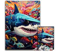 Puzzle Requin 1000 pièces, Puzzle Difficile pour Adultes et Adolescents, soirée de Jeux en Famille, idée Cadeau stimulante pour Le Cerveau 50x75cm / 19,68x29,52 Pouces