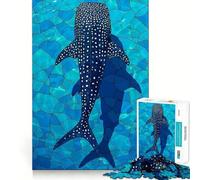 Puzzle Requin-Baleine 1000 Pièces Jeu d'adresse Assemblage Stable Pièces Qui ne bougent Pas Passe-Temps agréable pour Les Longs W nds (38x26cm)