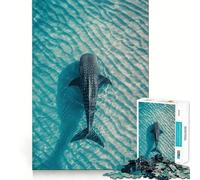 Puzzle Requin-Baleine dans Eau Turquoise Jeu de 1000 pièces Découpage de Haute précision Activité Manuelle Défi cérébral interactif pour la Maison (50x75cm)